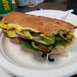 Half of my footlong egg n cheese on 9grain bread