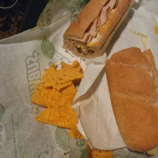 Turkey, pepper jack cheese, mayo, mustard, jalepenaos