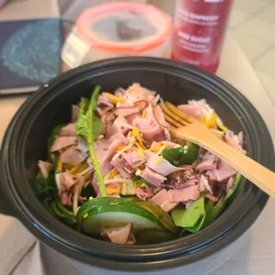 6 inch salad with ham and roast beef