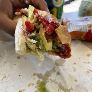 Spicy Italian with some Cheetos-  Crunchy Flamin' Hot