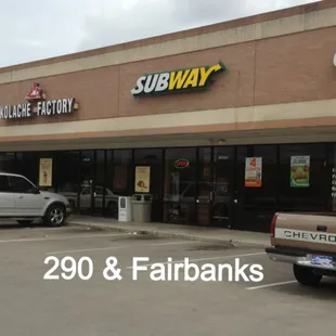 Storefront facing NW Fwy feeder road.