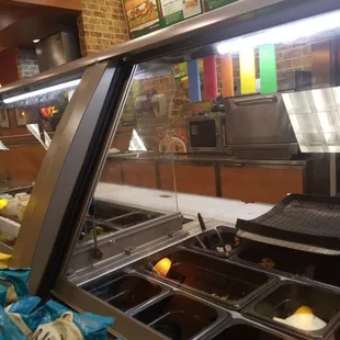 the inside of a deli counter