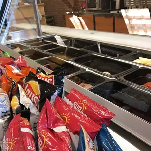 a variety of food items on display