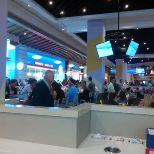 Food court-  there is a Johnny rockets, pan asian, Nathan' s hot dogs and a pizza place