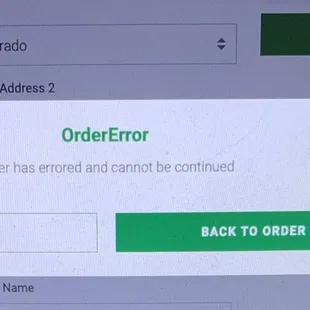 Repeated attempts to order online failed today