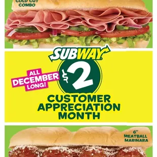two sub sandwiches with different toppings