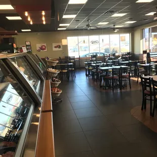 a view of the inside of a restaurant