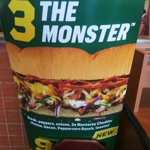 the monster cheeseburger at the subway