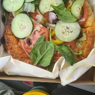 Closer view of the pizza subway style