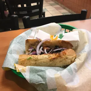 New graphic sheesh bread with meetbals