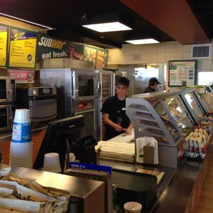 Friendly staff clean subway.