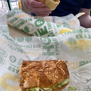 Mexicali and meatball sandwich