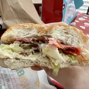 This is how much meat they put on this so called specialty sandwich. Go elsewhere.