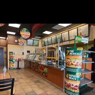 the inside of a fast food restaurant