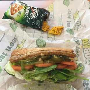 6" Veggie patty with guacamole.