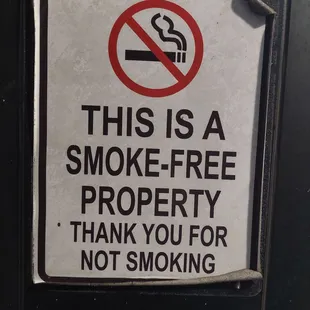 this is a smoke - free property thank you for not smoking