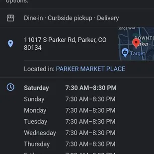 Screenshot the hours looked for next day showing their advertised closing time