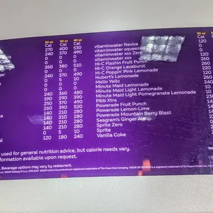 Drink options