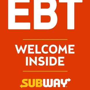 a subway subway sign with the words ebtt welcome inside