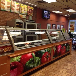 the inside of a fast food restaurant