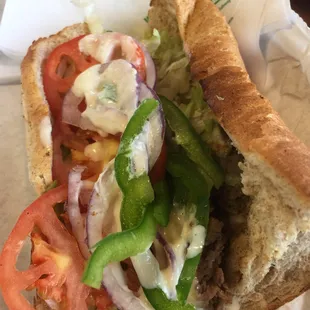 This sandwich was so awful it was comical! And no, this isn't a veggie sub, it was supposed to be a steak sub.