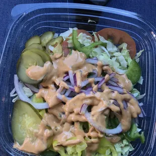 Salad with chipotle southwest sauce