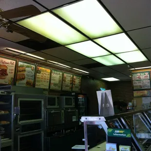 the interior of a subway restaurant