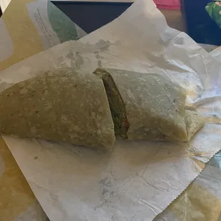 Veggie Patty wrap. Cold and poorly put together. Patty was cold.