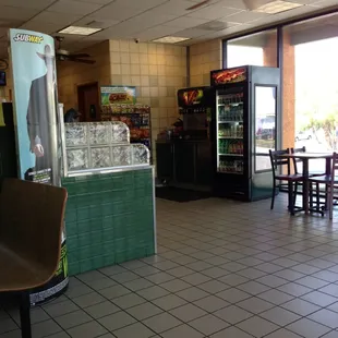 the inside of a fast food restaurant