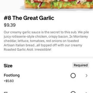 my previous order of #8 at a different location