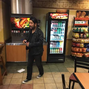 Rance was hoping for coffee, but opts for juice at the last second.