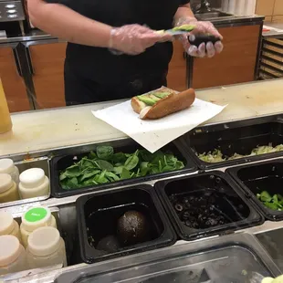 Avocado added to Carrie&apos;s sub.