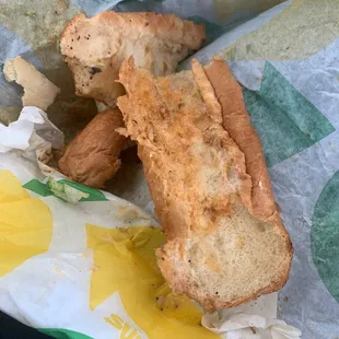 Stale, hard bread