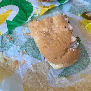 Worst sandwich I've ever eaten bread is stale.Isn't it subway eat FRESH?