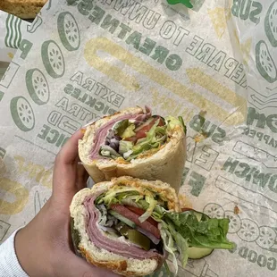 Cold Cut Combo-extra veggies, jalapeños, banana peppers, garlic aioli + Baja chipotle sauce