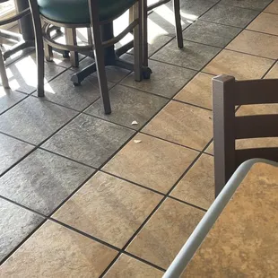 Chips and food on the floor