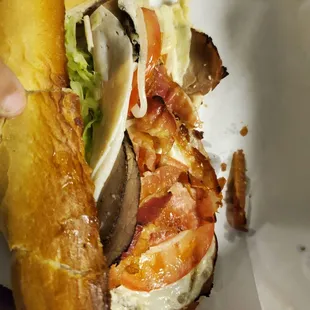 Two slices each of thinnnnnn cold cuts