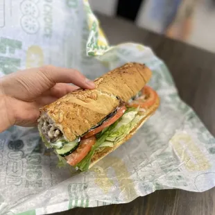 Steak and cheese on Italian herb bread