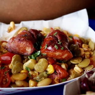 Their signature succotash with andouille sausage