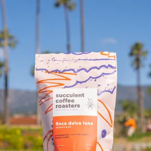 a bag of succulent coffee roasters