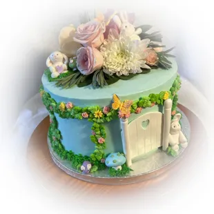 a garden-themed vanilla and fresh mango cream cake to another happy customer. Ahh, the joys of spring