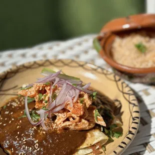 Mole Poblano Enchiladas  @littlebitesatx on IG