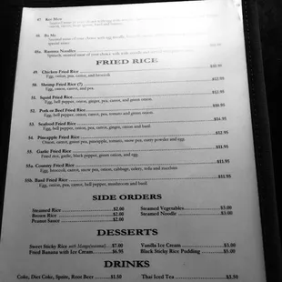 a black and white menu