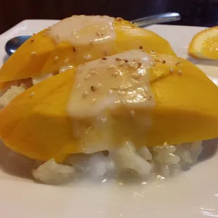 Mango and sticky fried rice is too die for!