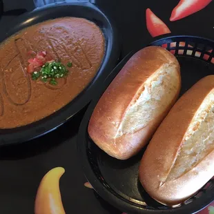 Cooked fool with bread