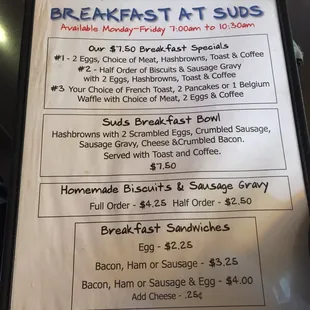 Breakfast menu 1
