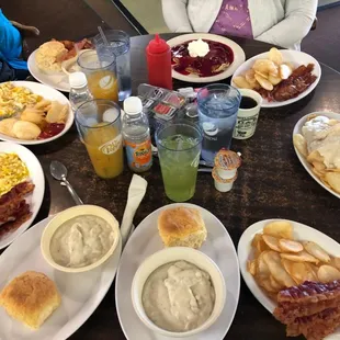 Home fries were quite good, but we would order well done next time. Pancakes were a hit at our table as well.