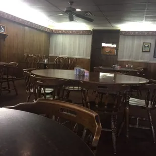 Wood paneling everywhere.