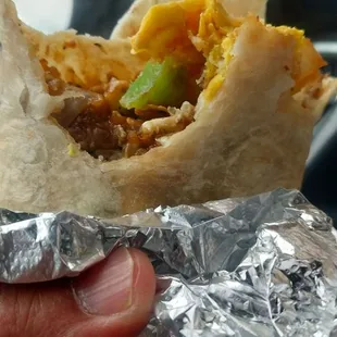 Carne asada breakfast burrito