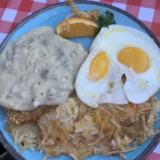 Chicken Fries Steak and Eggs